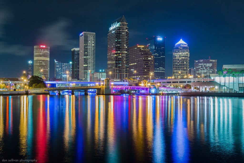 Tampa skyline at night